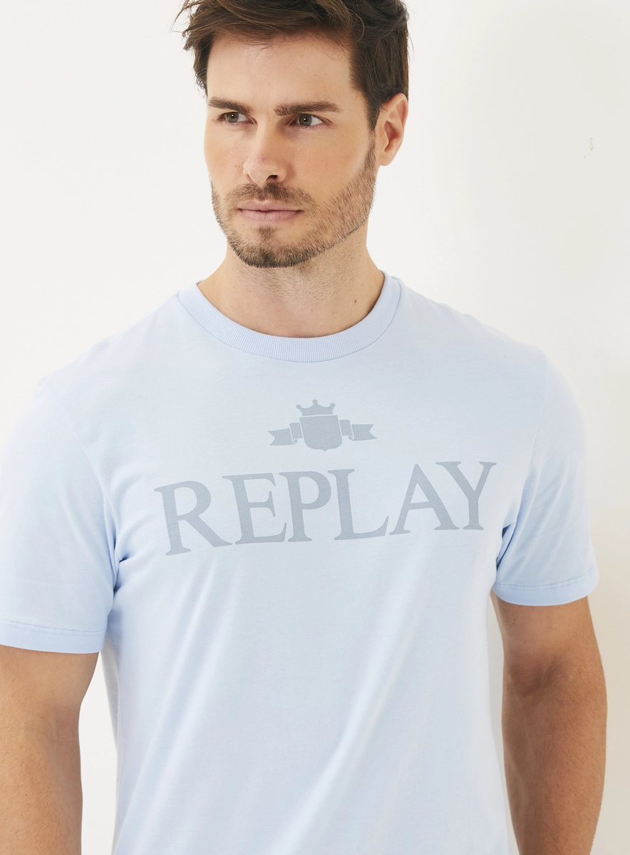 Camiseta Masculina Regular Estampada Azul Lcecci