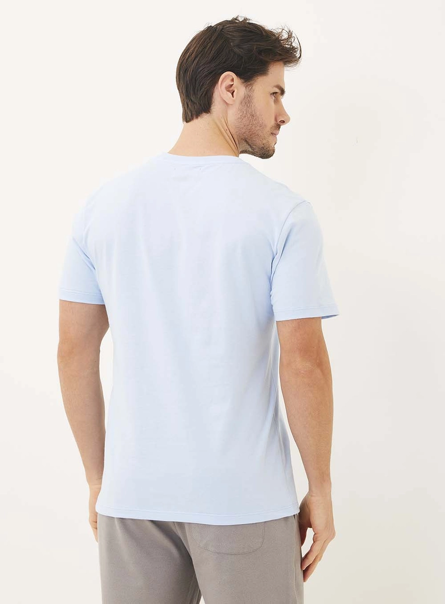 Camiseta Masculina Regular Estampada Azul Lcecci