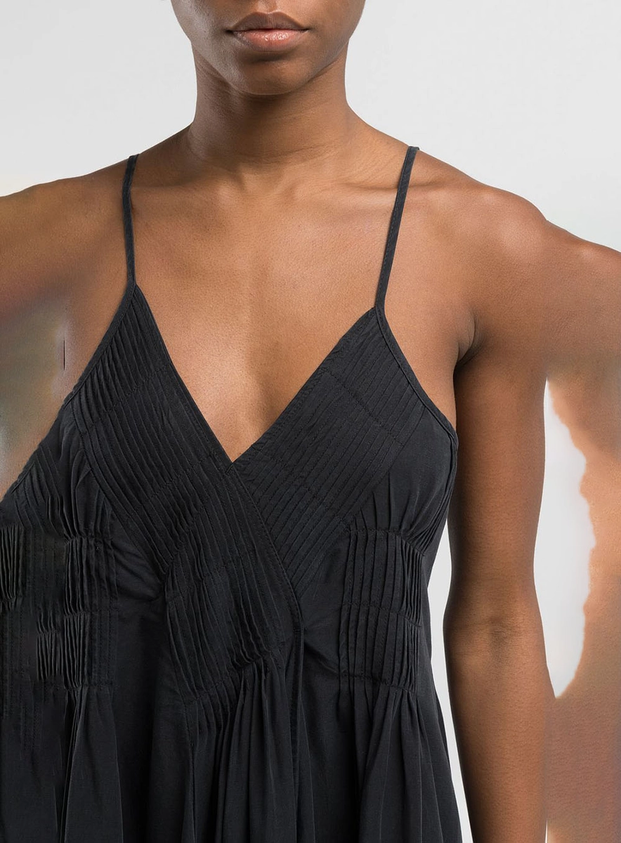 Vestido Longo Com Fenda Preto Lcecci
