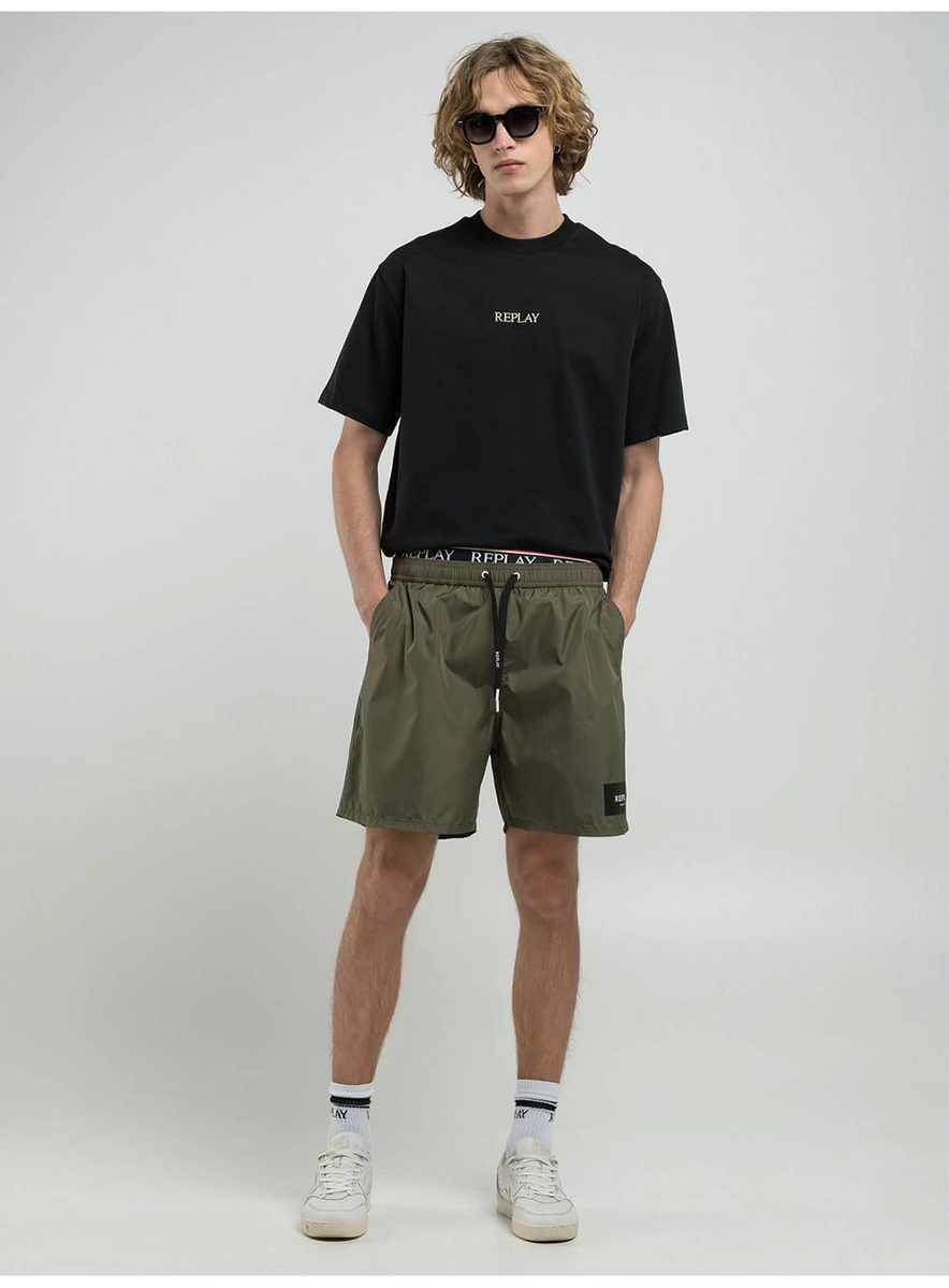 Beachshort Cós Com Elástico Verde Dragon Lcecci