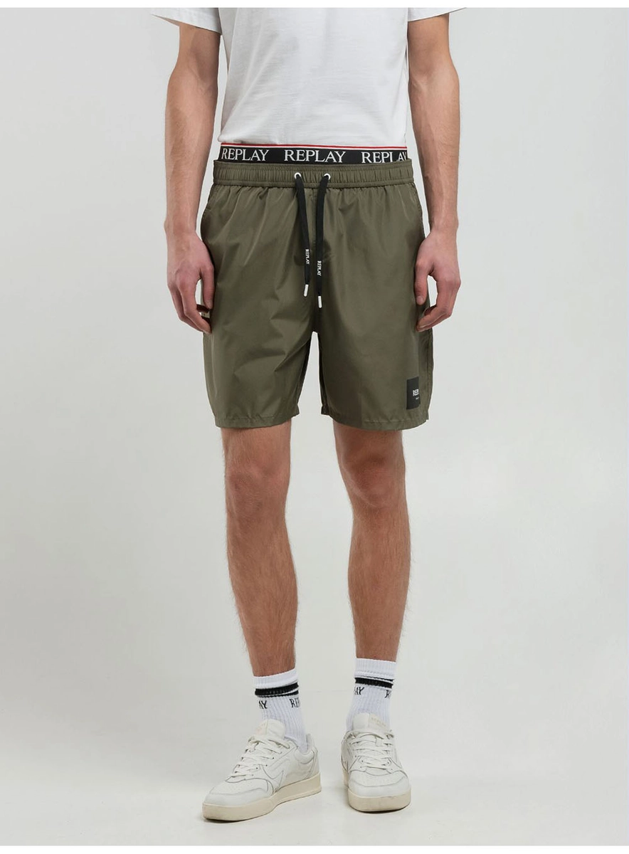 Beachshort Cós Com Elástico Verde Dragon Lcecci