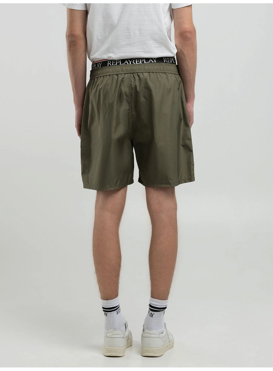Beachshort Cós Com Elástico Verde Dragon Lcecci