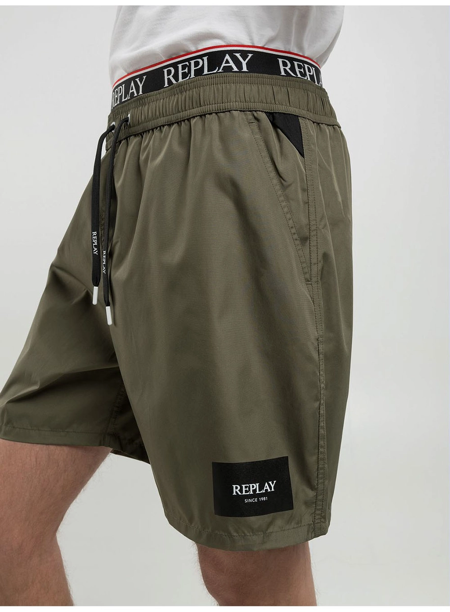Beachshort Cós Com Elástico Verde Dragon Lcecci
