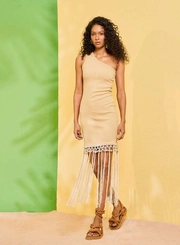 Vestido Midi Com Um Ombro Só