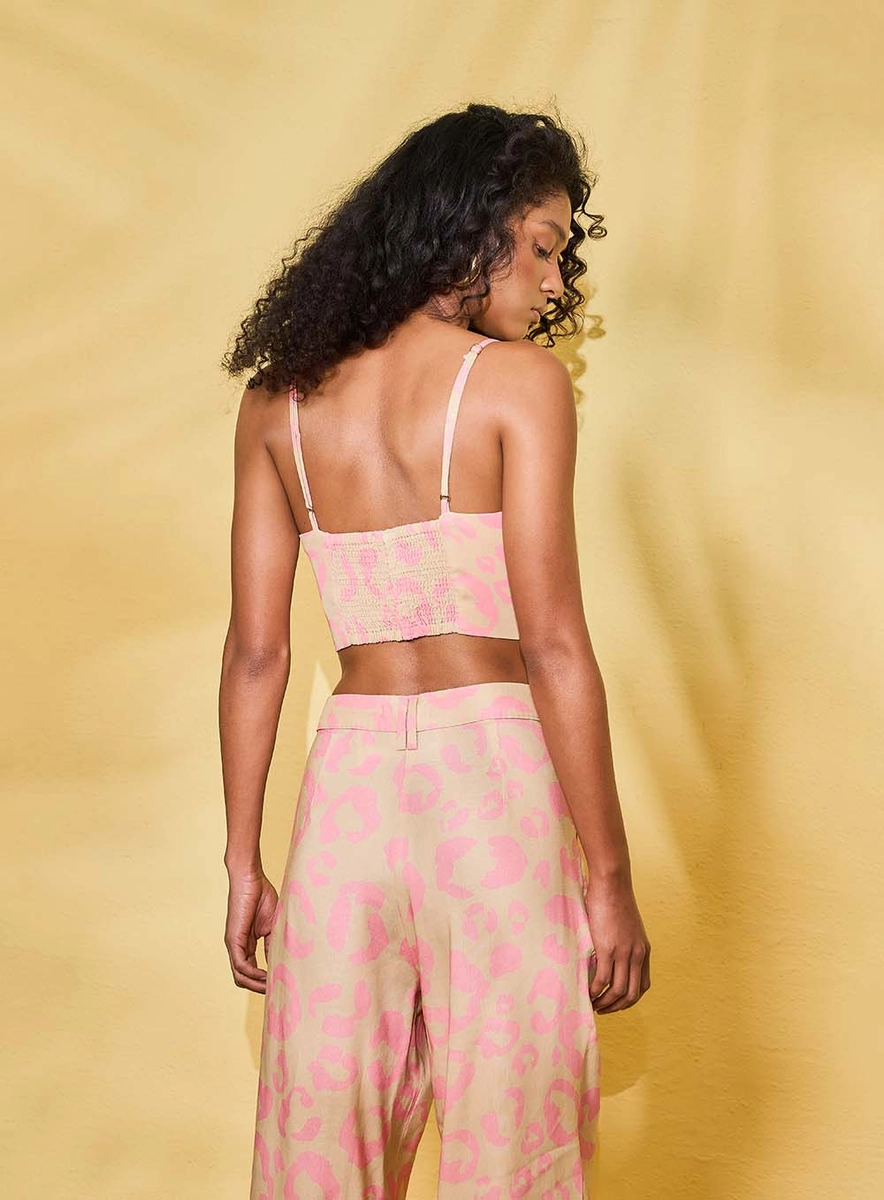 Top Curto Estampado Com Detalhe Estampados Souisy
