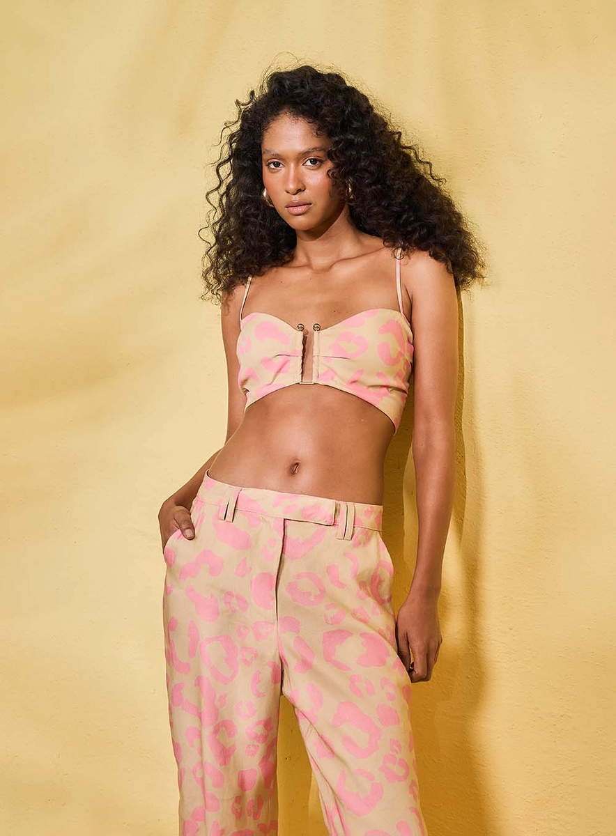 Top Curto Estampado Com Detalhe Estampados Souisy