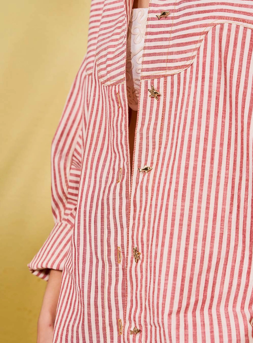 Camisa Comfort Estampada Com Detalhes Estampados Souisy
