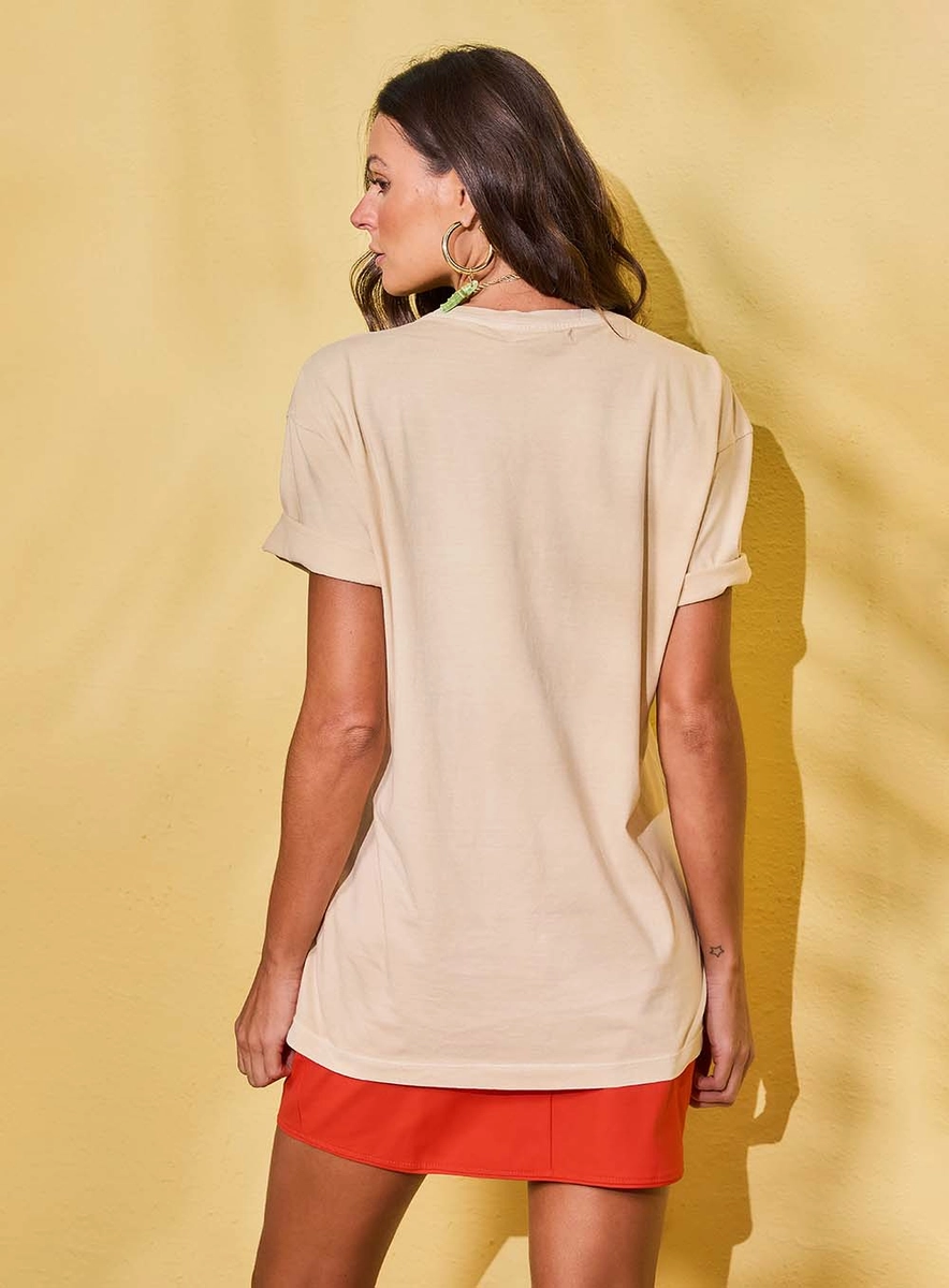 Blusa Comfort Estampada Bege Souisy