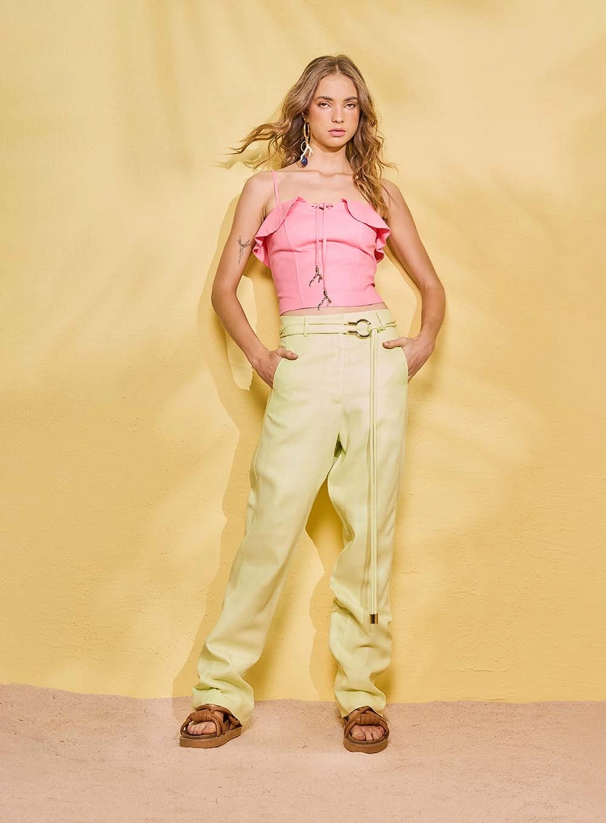 Blusa Basic Comfort Com Detalhes Frontais Rosa Souisy