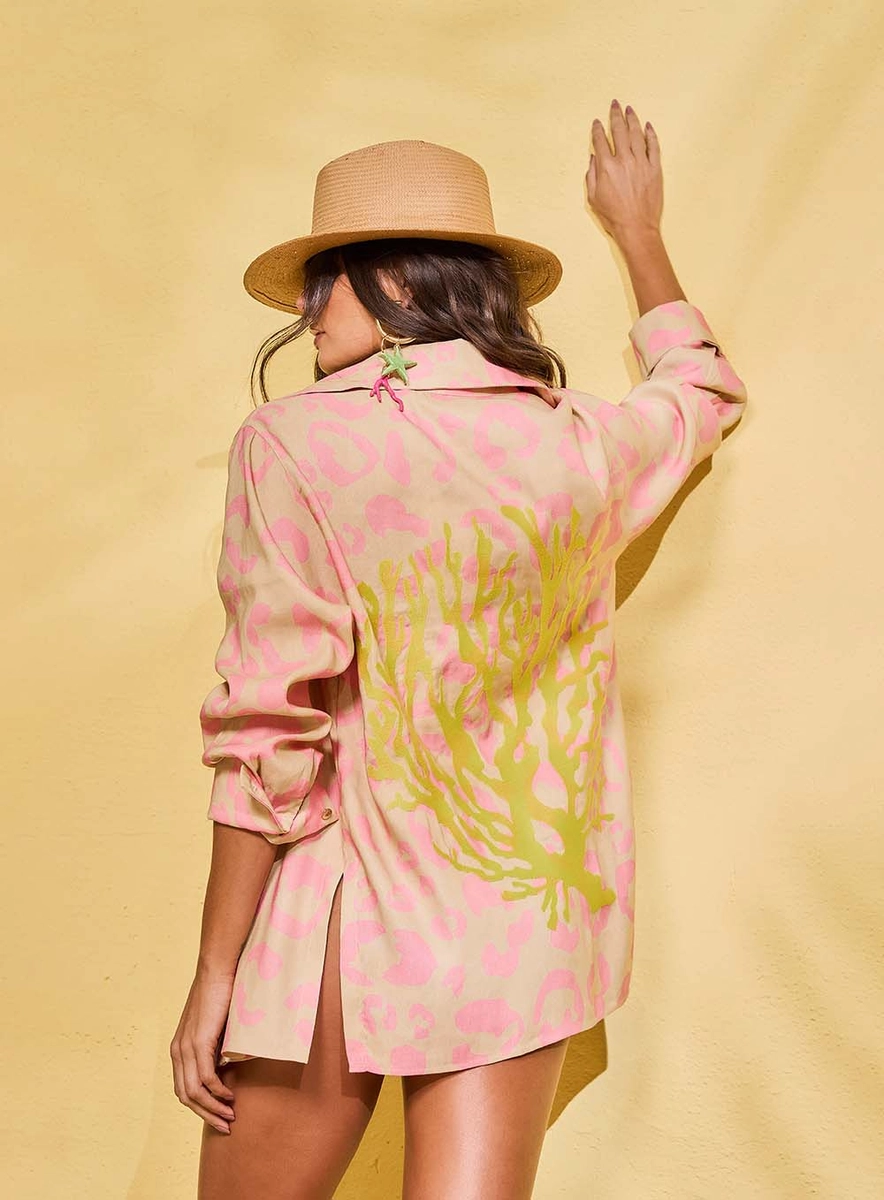 Camisa Alfaiataria Linho Estampada E Bordada Estampados Souisy