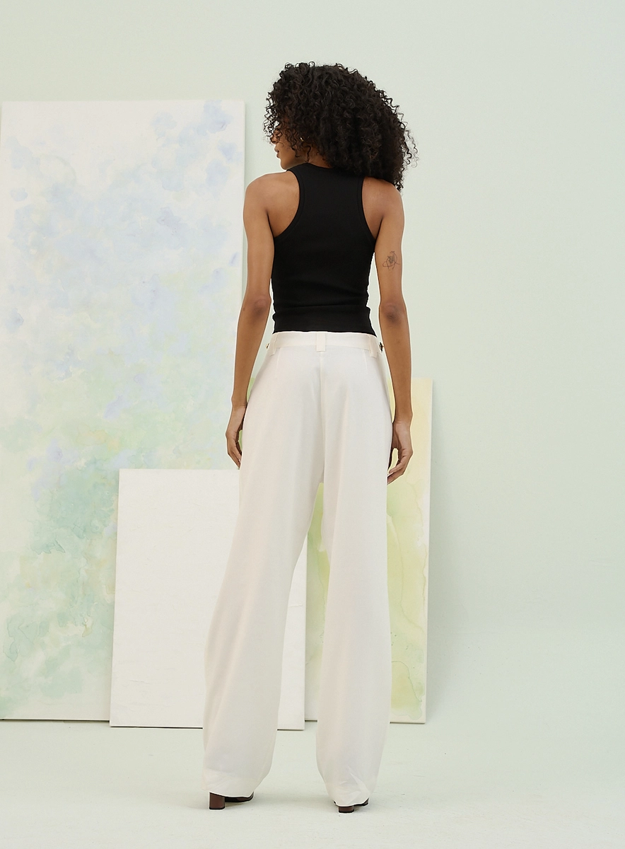 Calça Feminina Wide Leg Com Cintura Média Off Shell Souisy