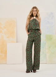 Calça Estampada Com Bolsos E Passantes