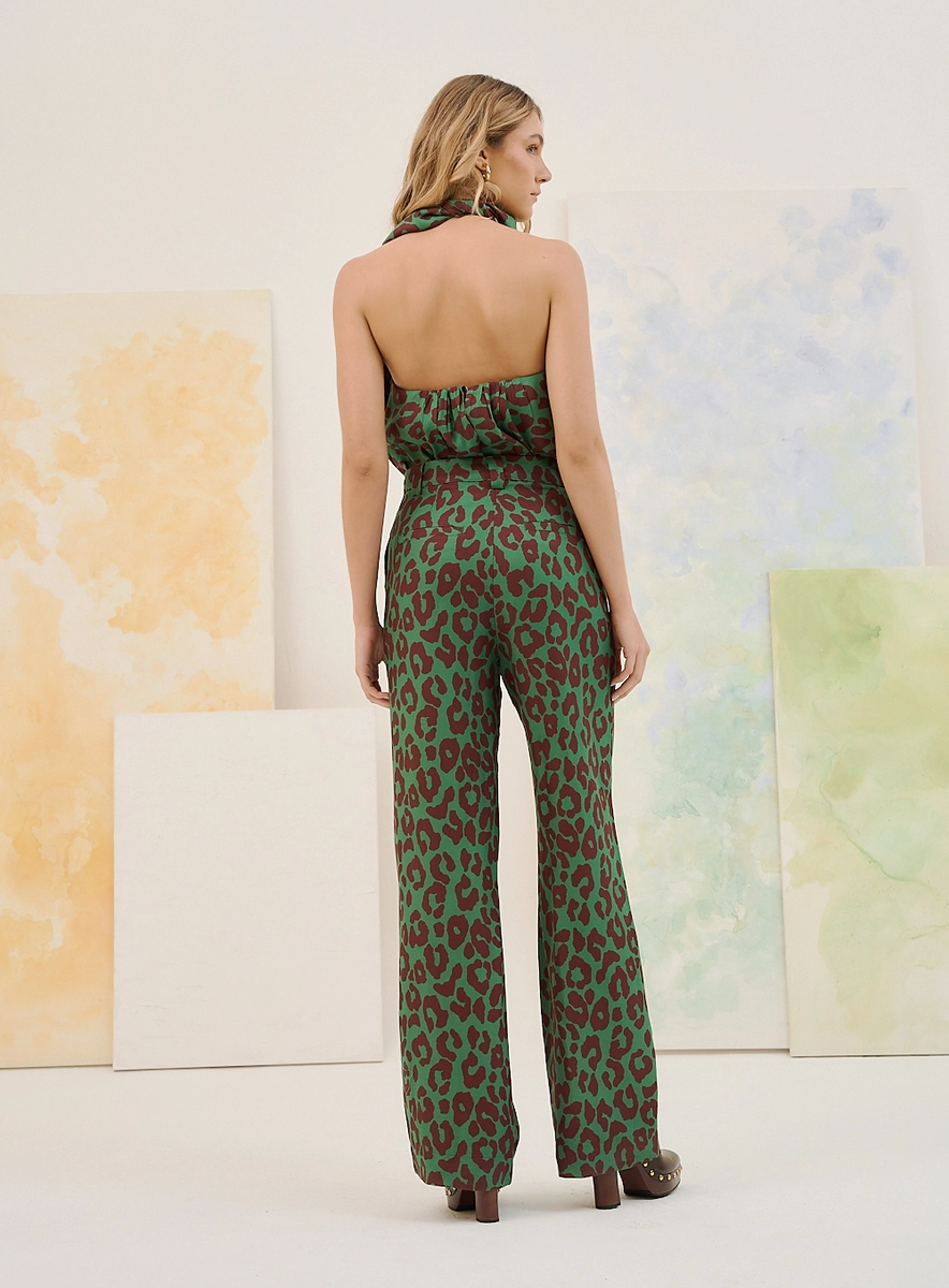 Calça Estampada Com Bolsos E Passantes Estampados Souisy