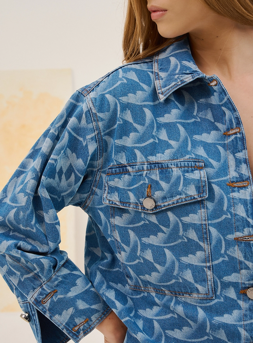 Camisa Jeans Bordada Índigo Souisy