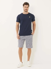 Bermuda Moletom Masculina Listrada Regular