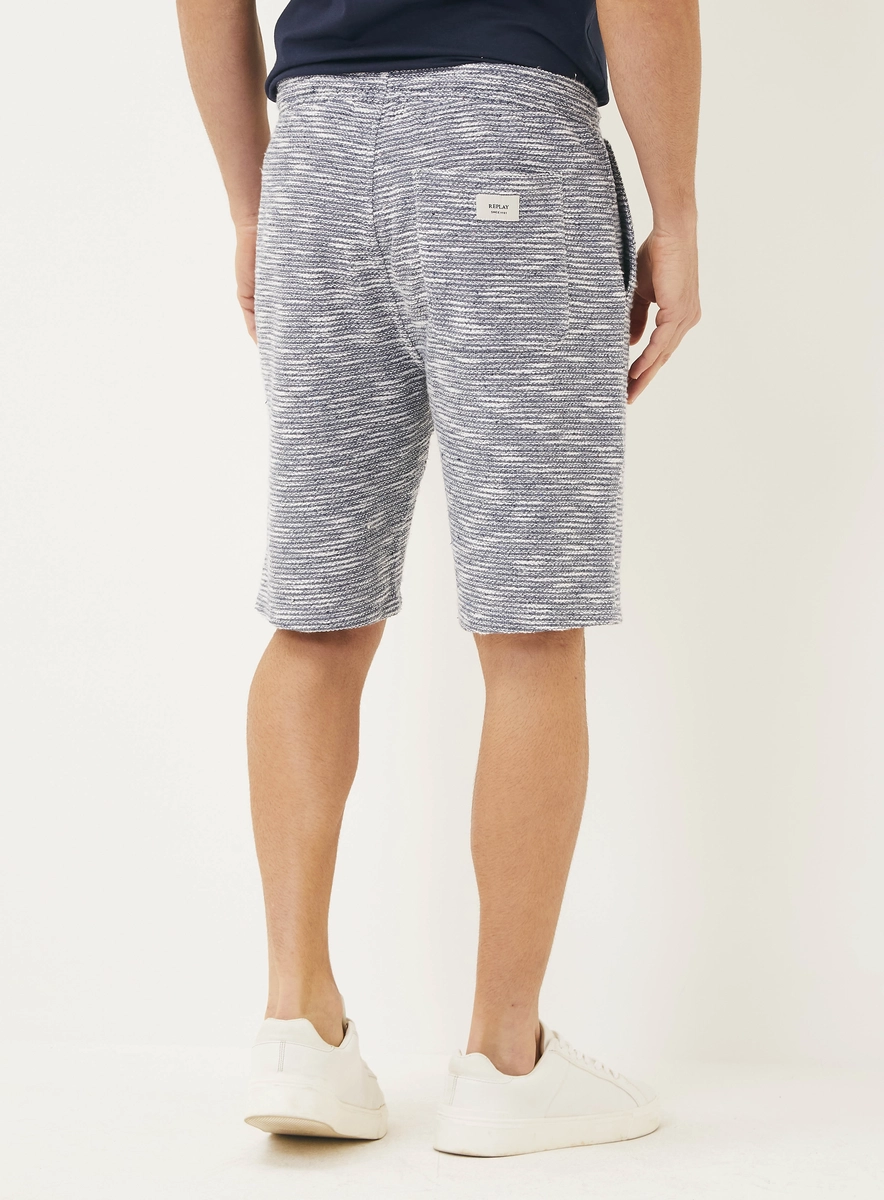 Bermuda Moletom Masculina Listrada Regular Estampados Lcecci