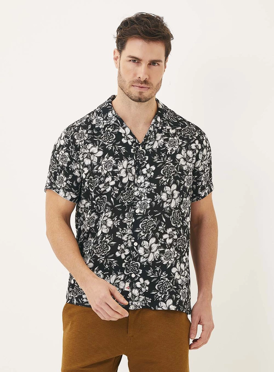 Camisa Masculina Estampada Gola Blazer Estampados Lcecci