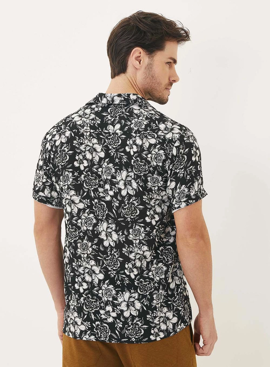Camisa Masculina Estampada Gola Blazer Estampados Lcecci