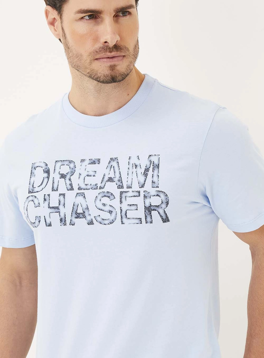 Camiseta Estampada Slim Azul Lcecci