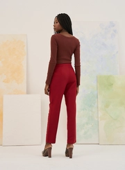 Calça Feminina De Alfaiataria Com Cintura Alta