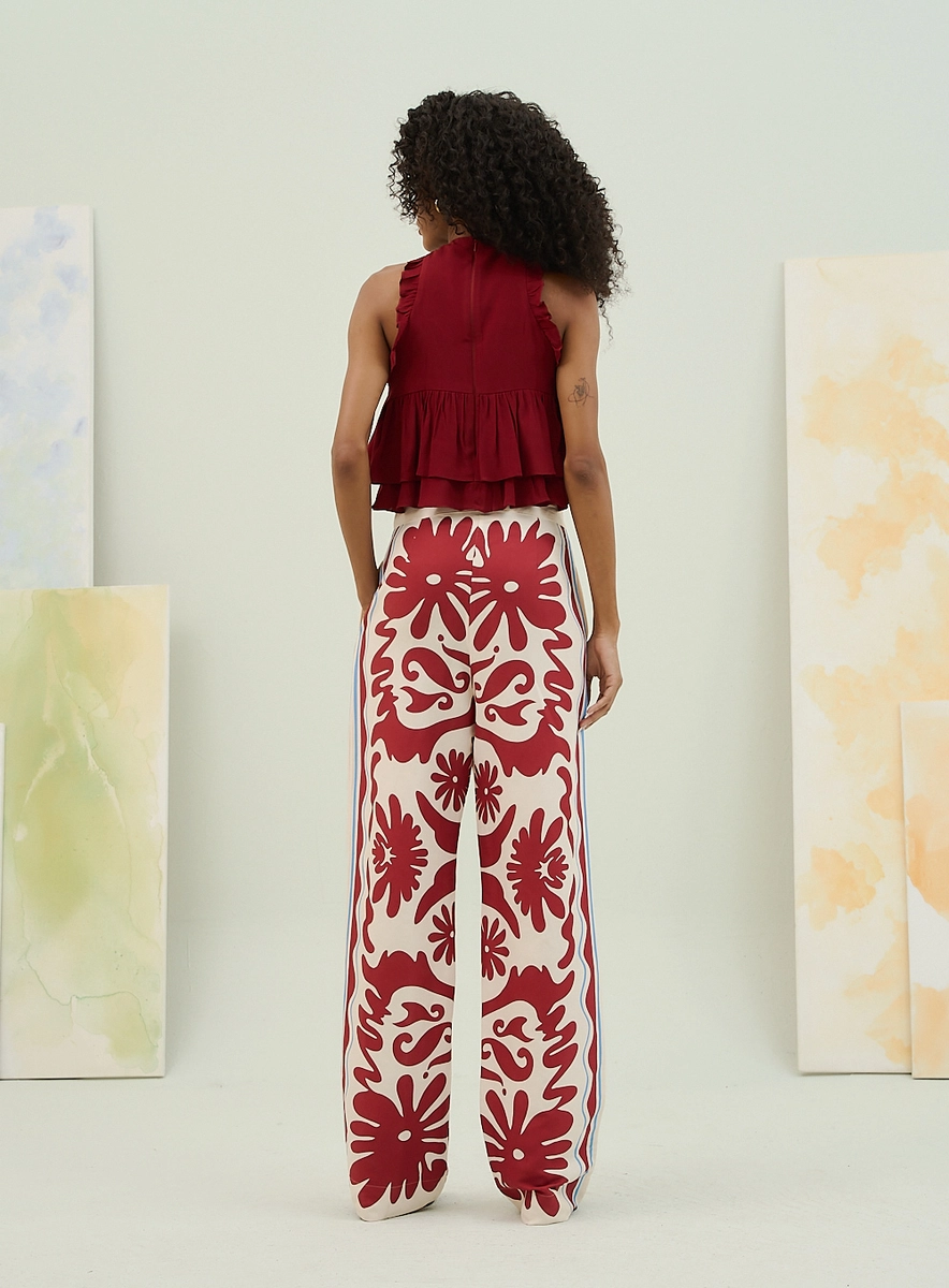 Calça Feminina Estampada Com Bolsos Laterais Estampados Souisy