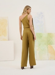 Calça Feminina Com Faixa E Fivela Lateral