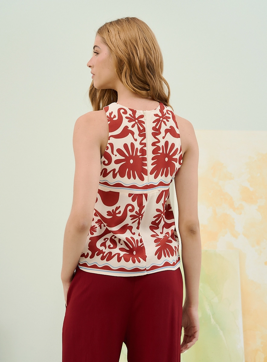 Blusa Basic Comfort Estampada Com Recorte Estampados Souisy
