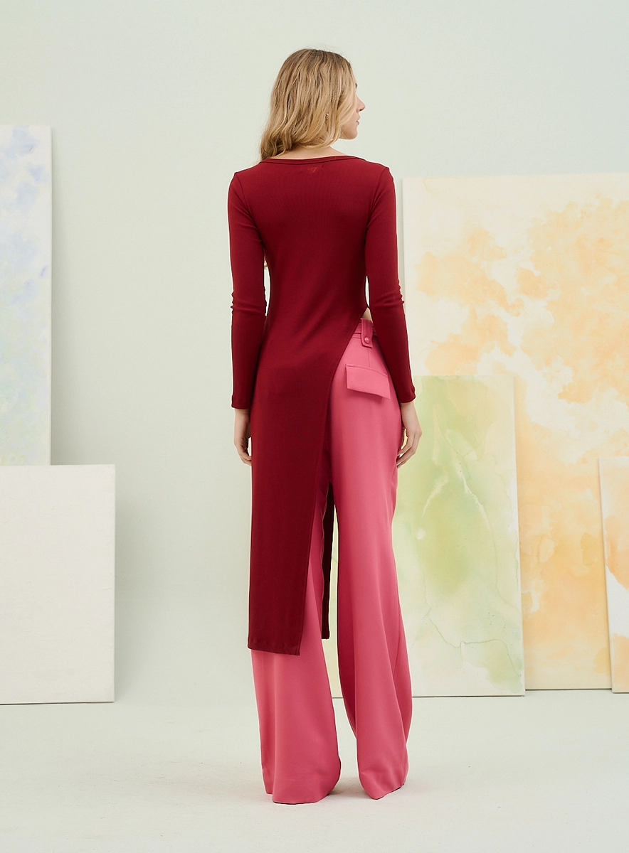 Blusa Assimétrica Basic Comfort Vermelho Souisy