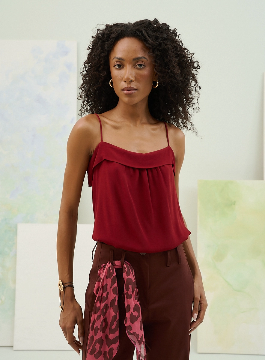 Blusa Feminina Silk Drapeada Verde Souisy