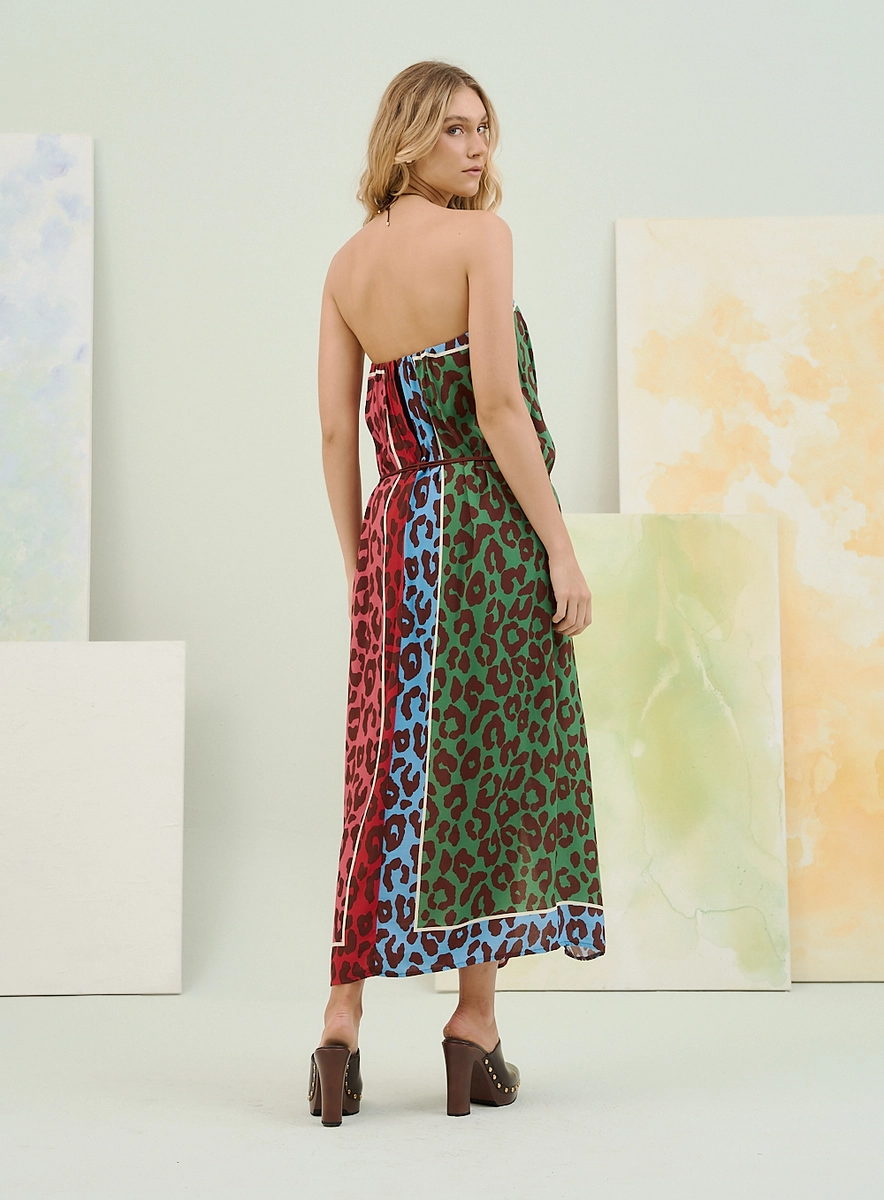 Vestido Midi Estampado Tomara Que Caia Com Fenda Estampados Souisy