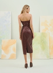 Vestido Midi Bordado Tomara Que Caia Em Pu