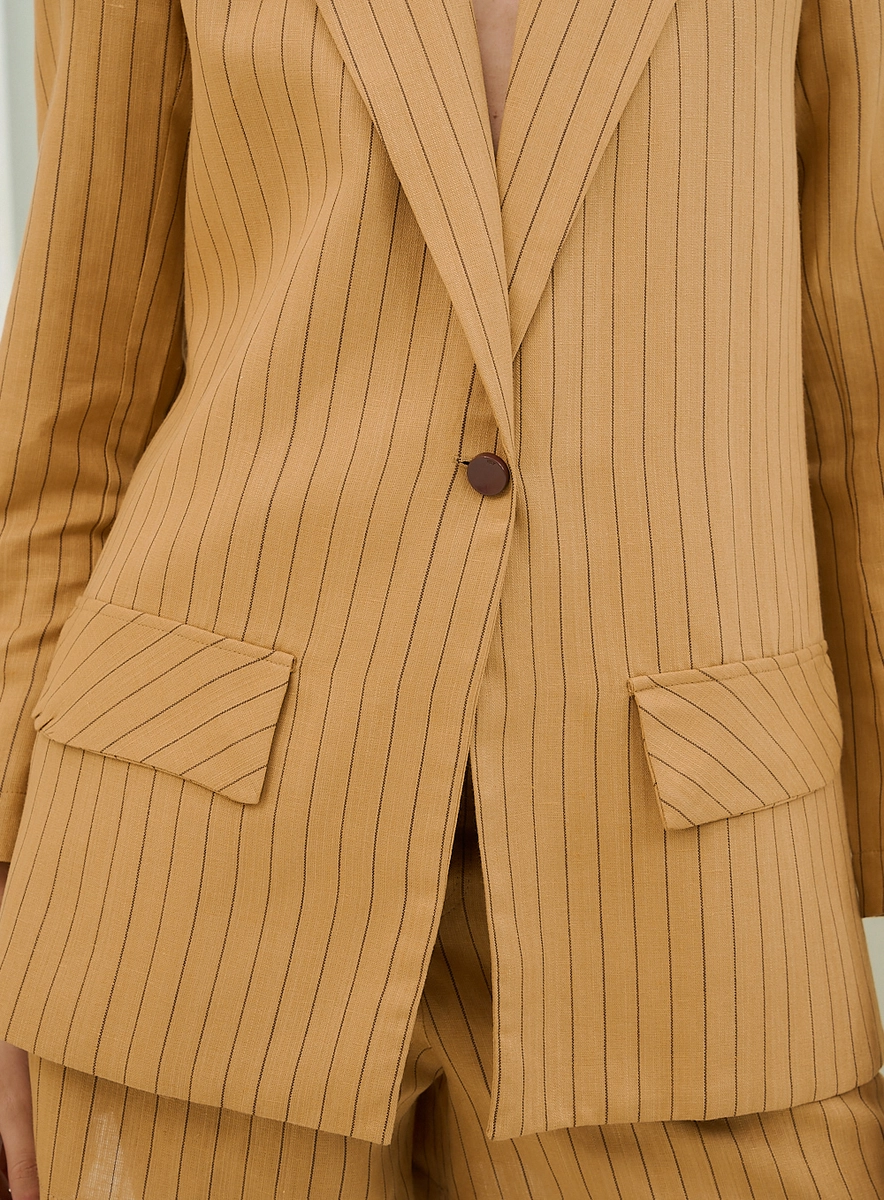 Blazer Alongado Estampado Com Um Botão Só Estampados Souisy