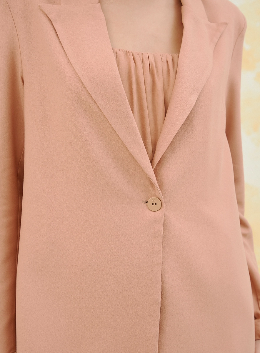 Blazer Basic Comfort Com Fechamento De Um Botão Verde Souisy