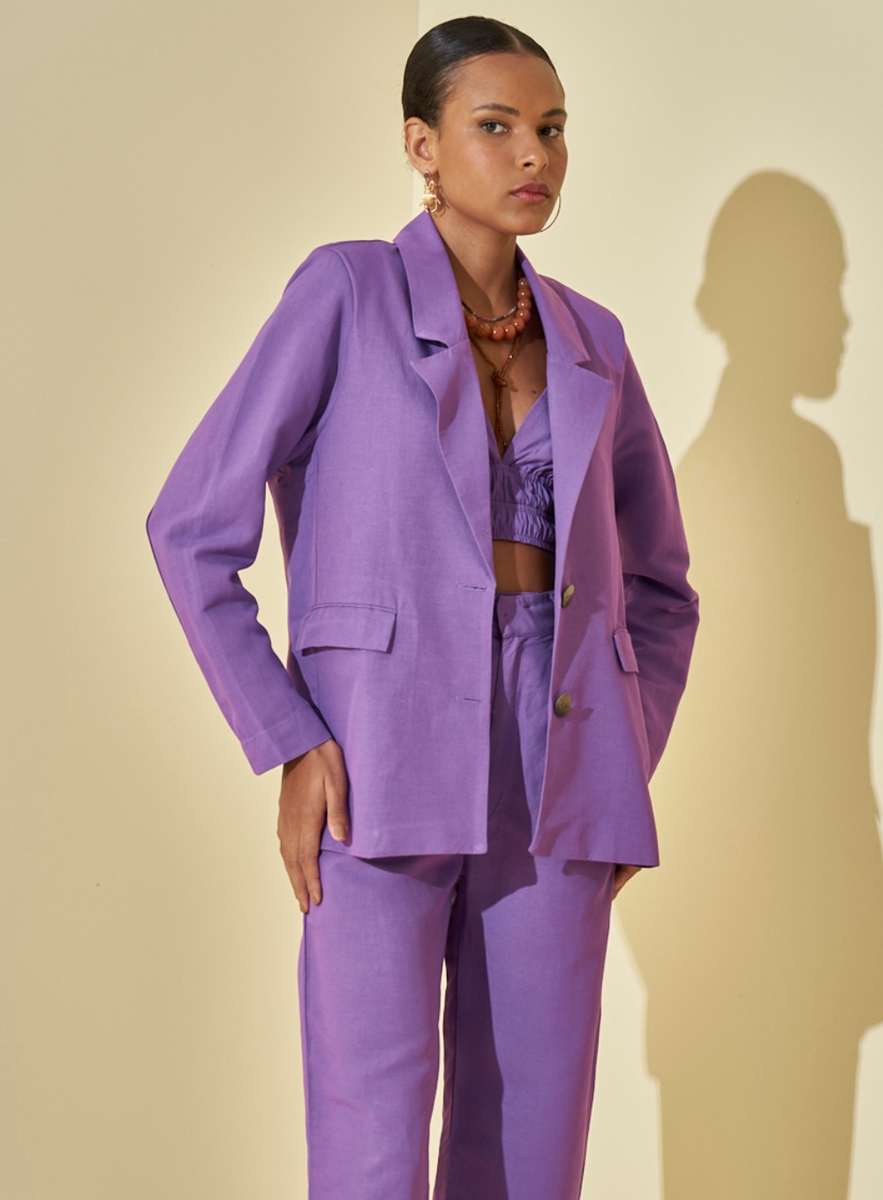 Blazer Roxo Linho Alfaiataria - LCECCI