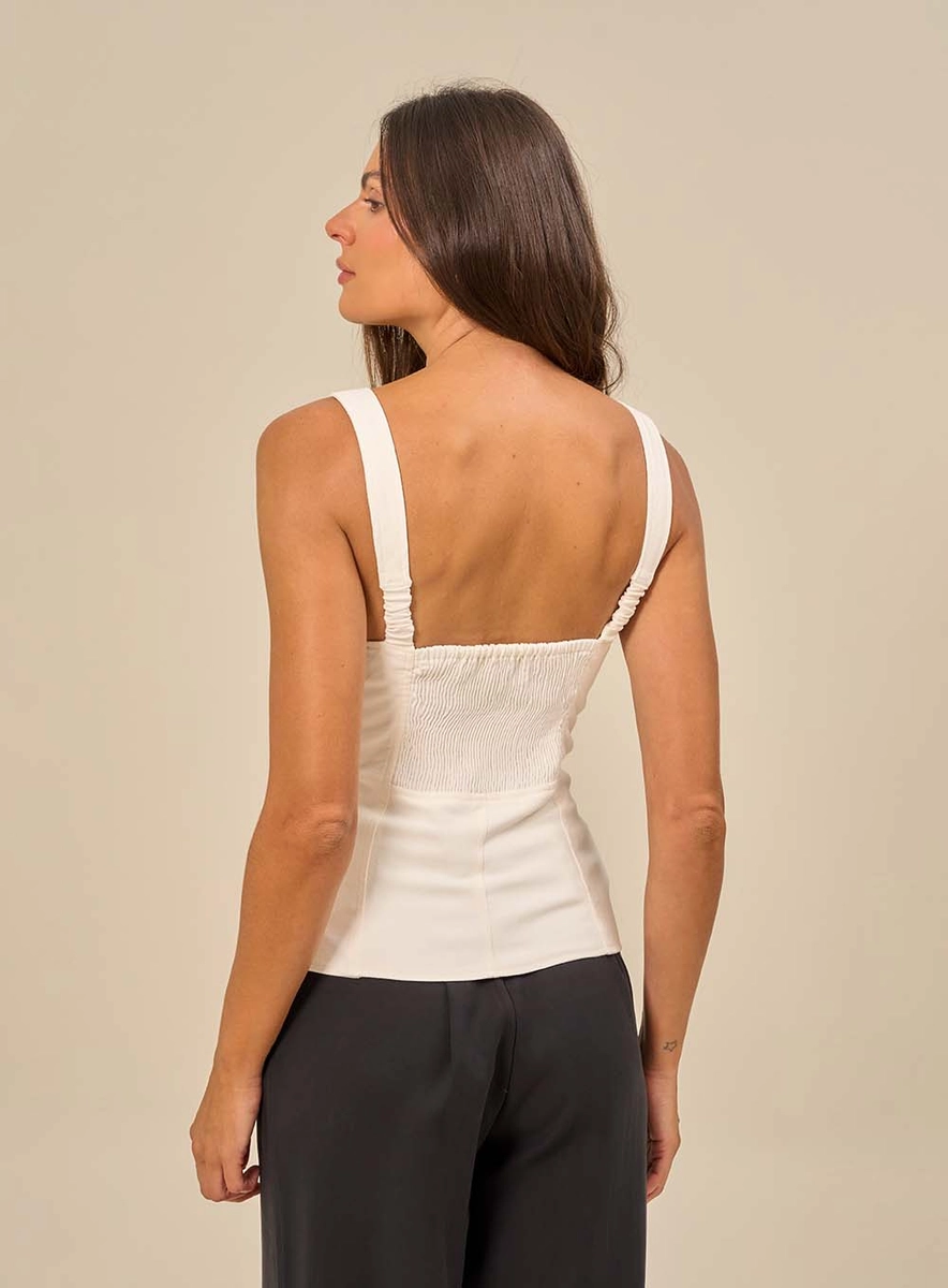 Blusa Feminina Estruturada De Alças Largas Off Shell Souisy