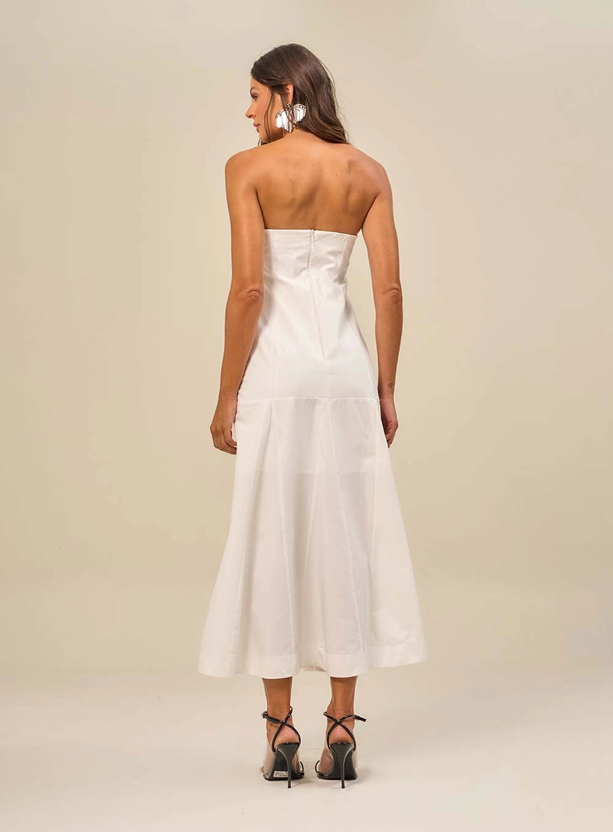 Vestido Midi Tomara Que Caia Com Recortes Off Shell Souisy
