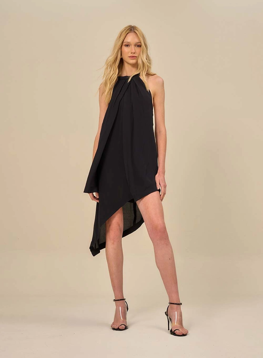 Vestido Curto Com Decote Halter Preto Souisy