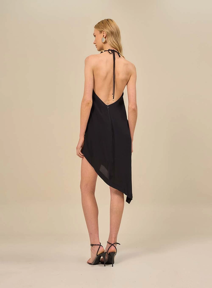 Vestido Curto Com Decote Halter Preto Souisy