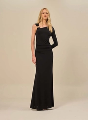 Vestido Longo Com Argola Metálica Na Alça