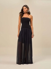 Vestido Longo Com Decote Tomara Que Caia