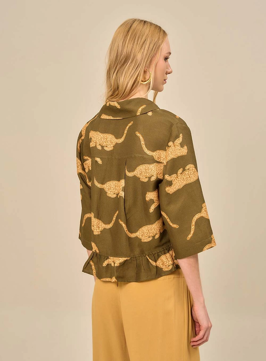 Camisa Estampada Com Babado Na Barra Estampados Souisy