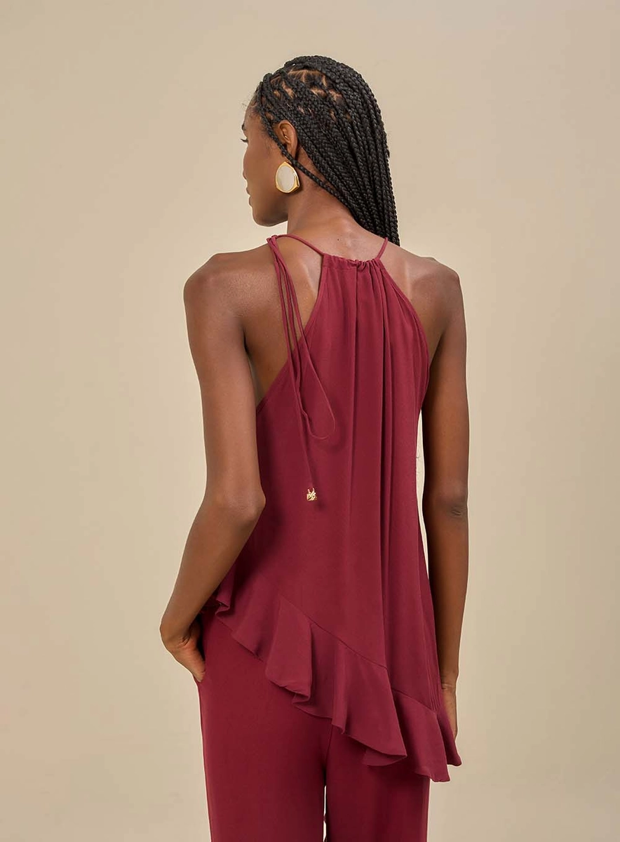 Blusa Feminina Com Frente Única Bordô Souisy