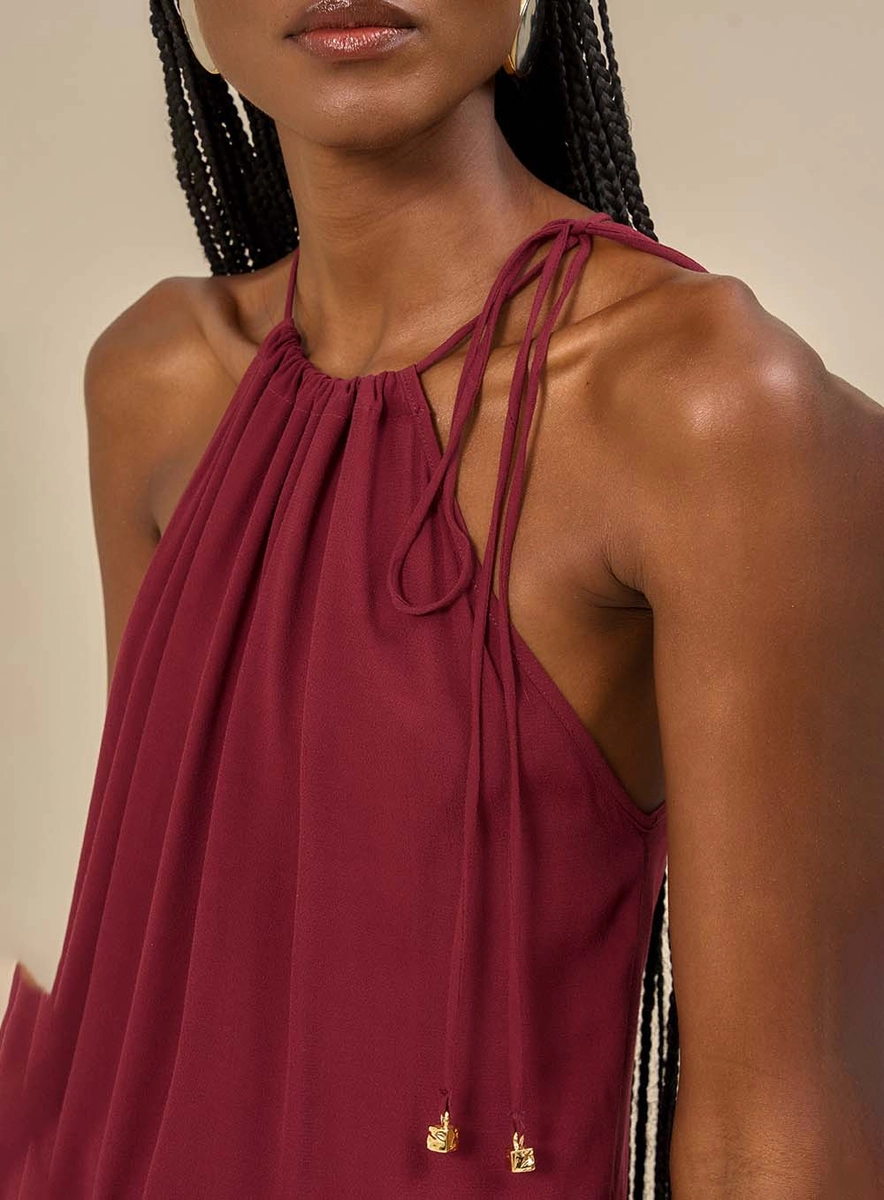 Blusa Feminina Com Frente Única Bordô Souisy