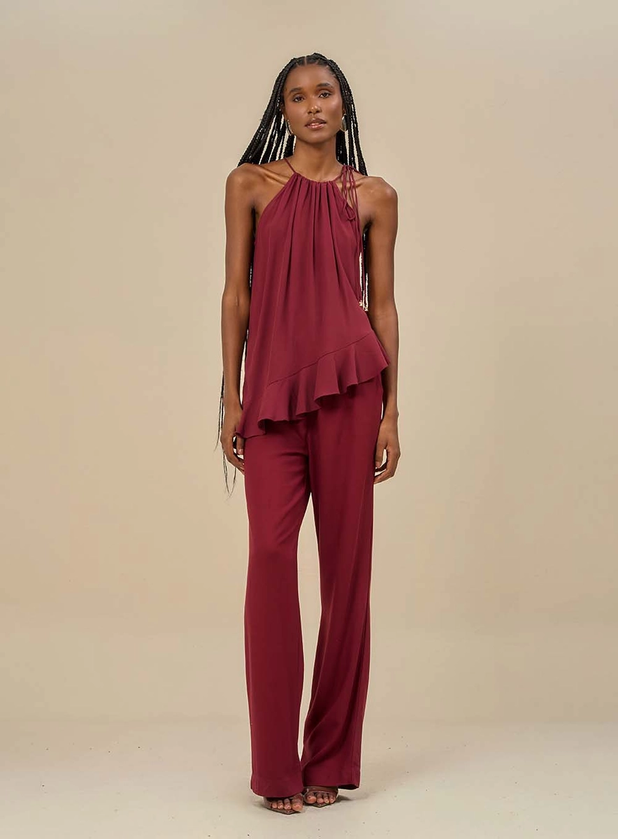 Blusa Feminina Com Frente Única Bordô Souisy