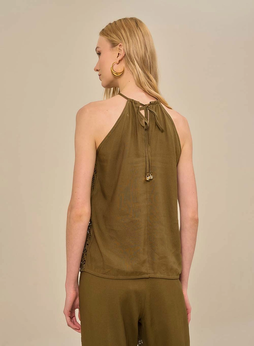Blusa Feminina Com Amarração Verde Souisy