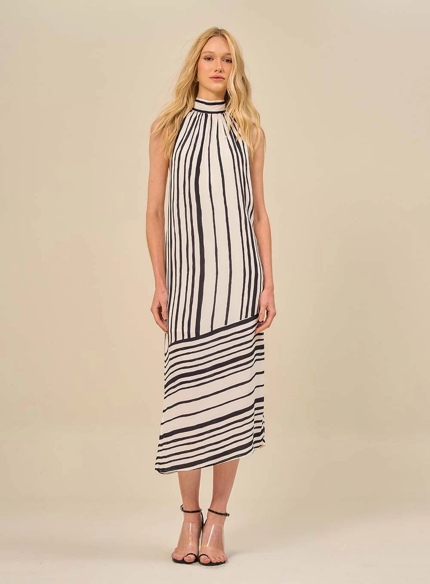 Vestido Midi Estampado Frente Única Estampados Souisy