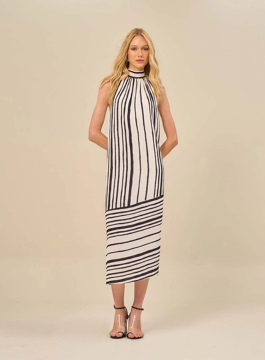 Vestido Midi Estampado Frente Única Estampados Souisy