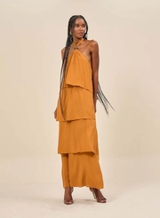 Vestido Longo Com Camadas