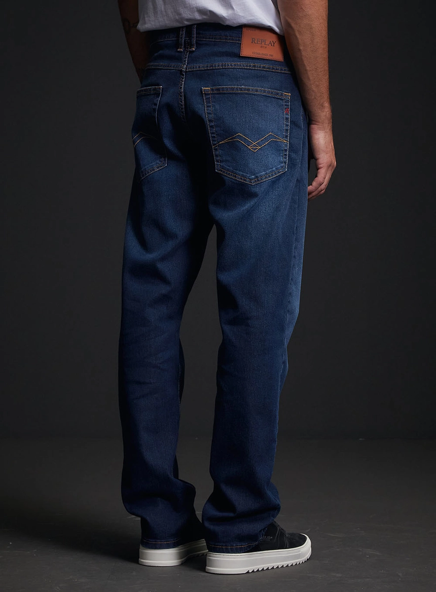 Calça Jeans Masculina Grover Straight Índigo Replay