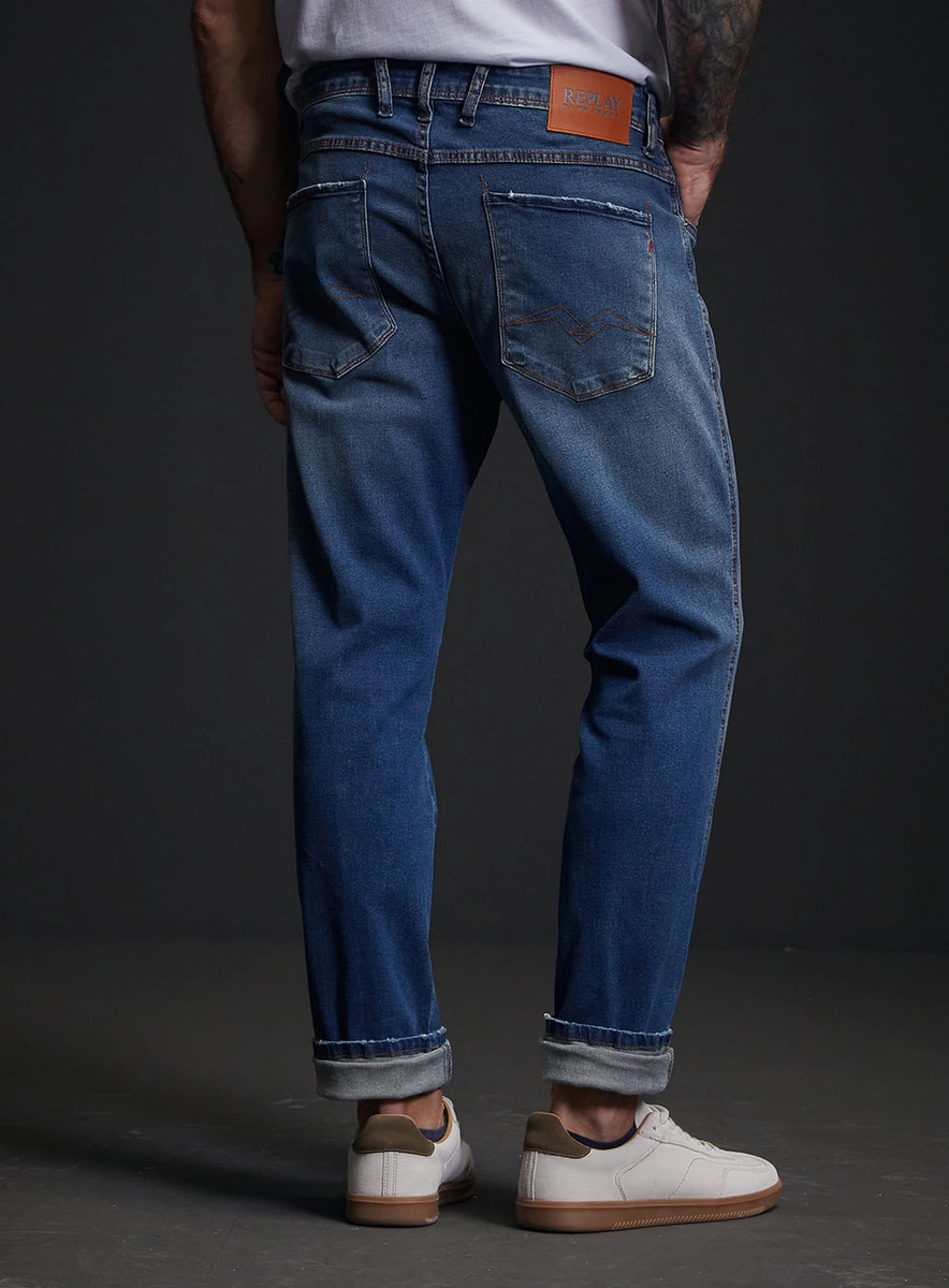 Calça Jeans Masculina Anbass Skinny Índigo Replay